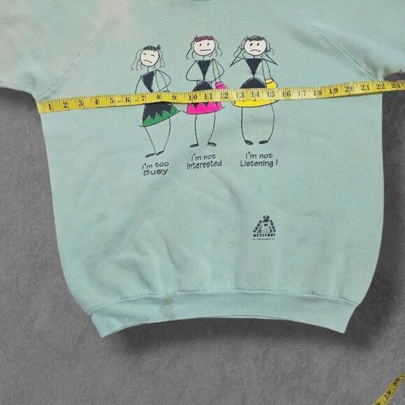 Vintage Face 2 Face Attitude Pullover Sweatshirt Women's XL Distressed - Picture 5 of 6